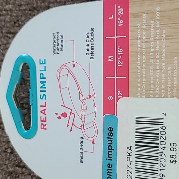 REAL SIMPLE MEDIUM PINK RUBBERIZED DOG COLLAR NECK SIZE 12" - 16" - Picture 8 of 8